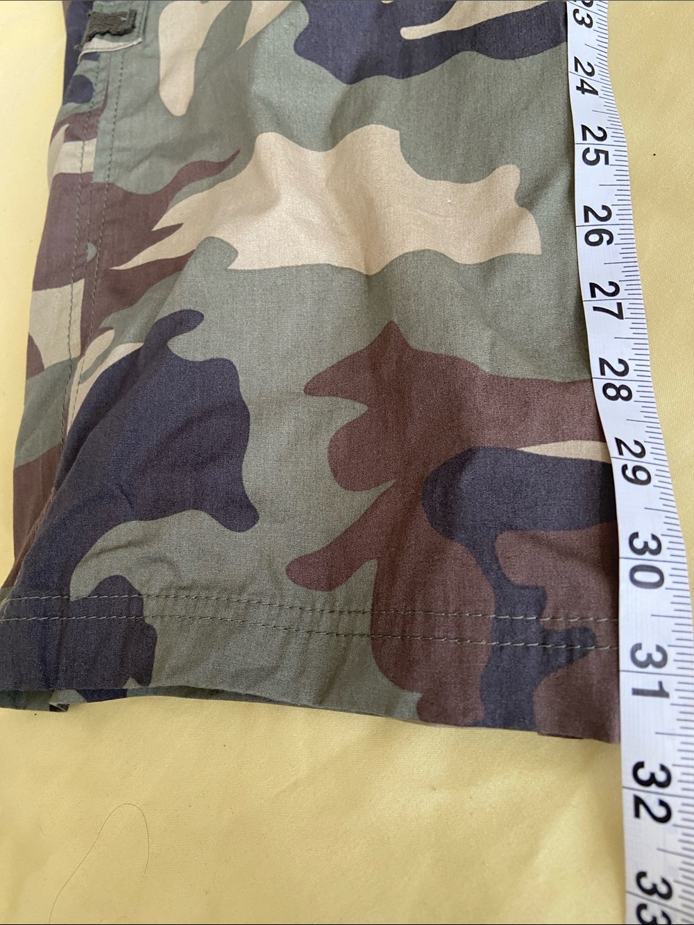 CAMO CARGO STRAIGHT PANTS WIDE ELASTIC BAND DRAWSTRINGS ADJUSTABLE ROLL-UP PANTS - Picture 13 of 13